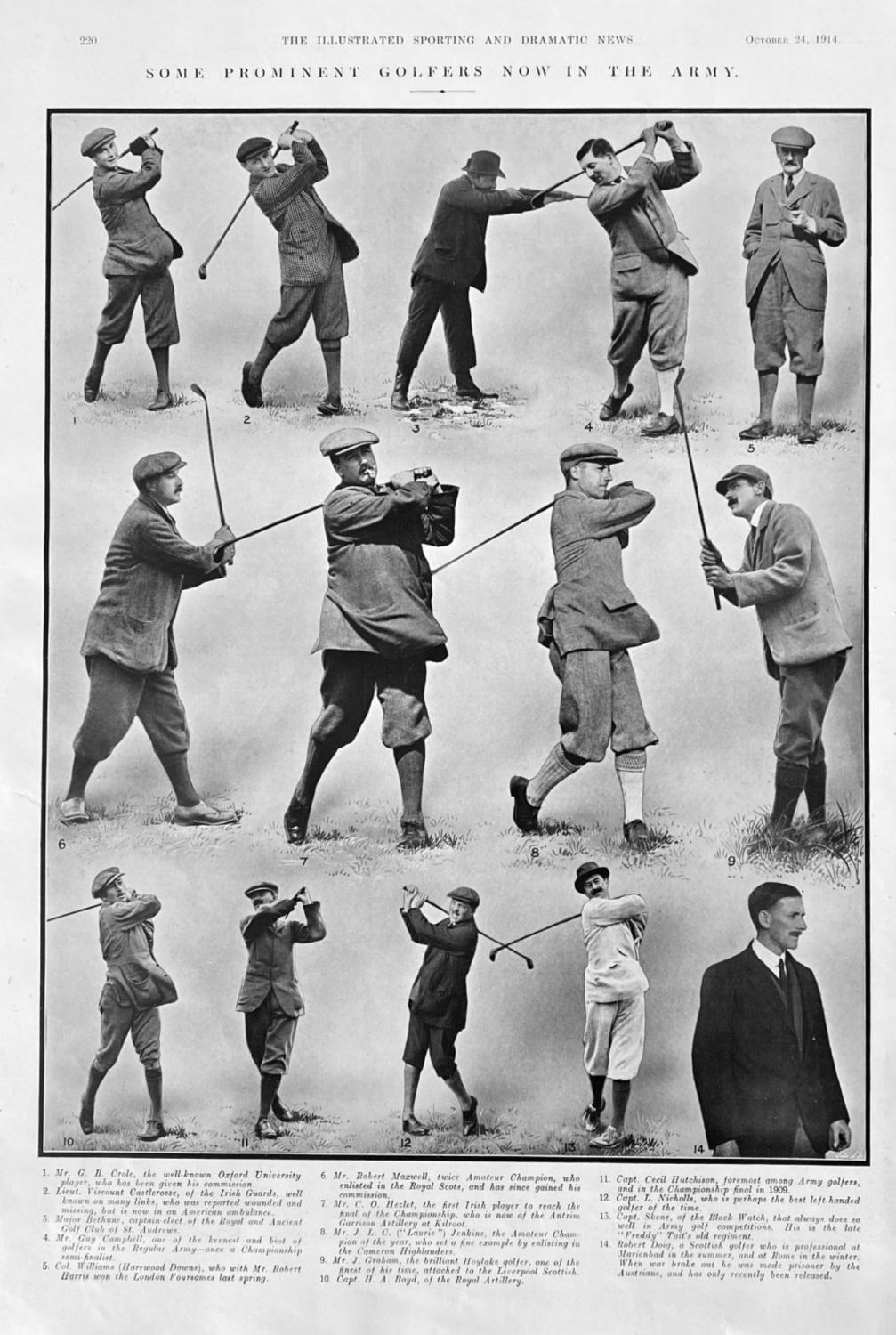 Some prominent Golfers now in the Army.  1914.