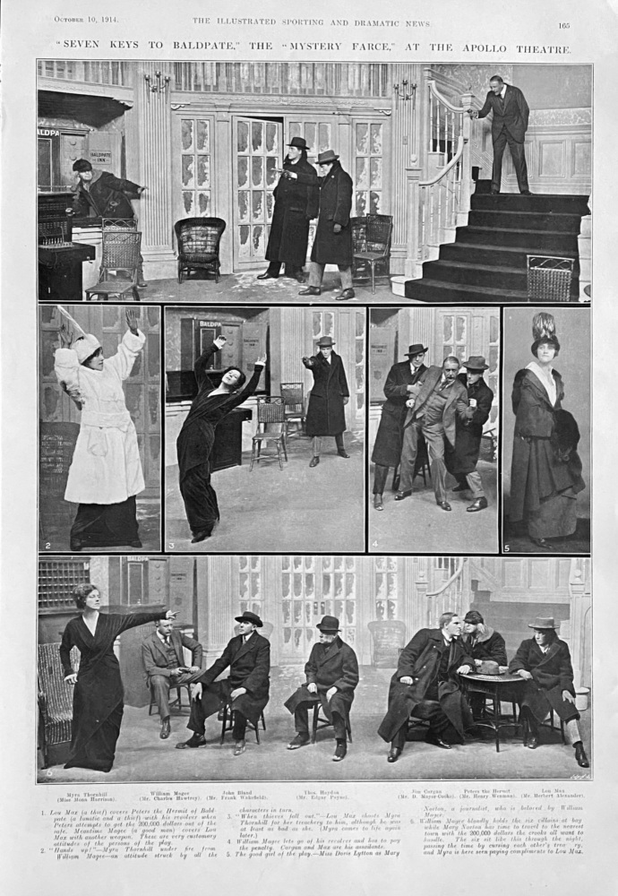 "Seven Keys to Baldpate."  The "Mystery Farce," at the Apollo Theatre.  1914.