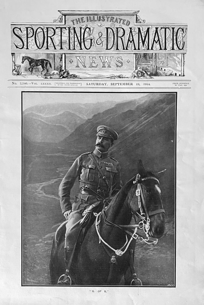 "K. of K."   (Herbert Kitchener).  1914.