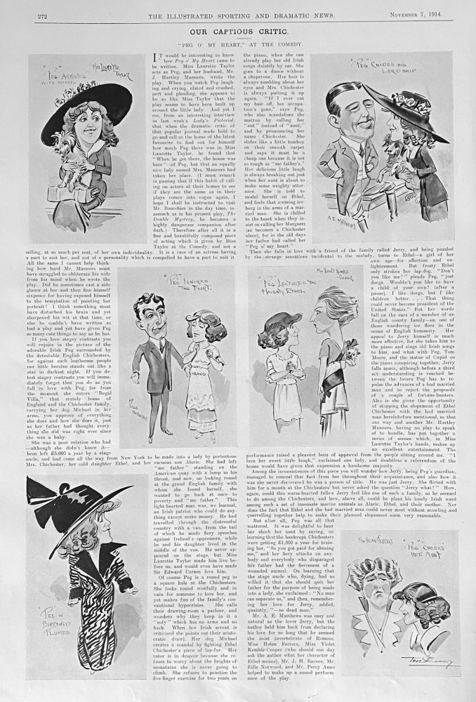 Our Captious Critic.  "Peg O' My Heart,"  At the Comedy.  1914.
