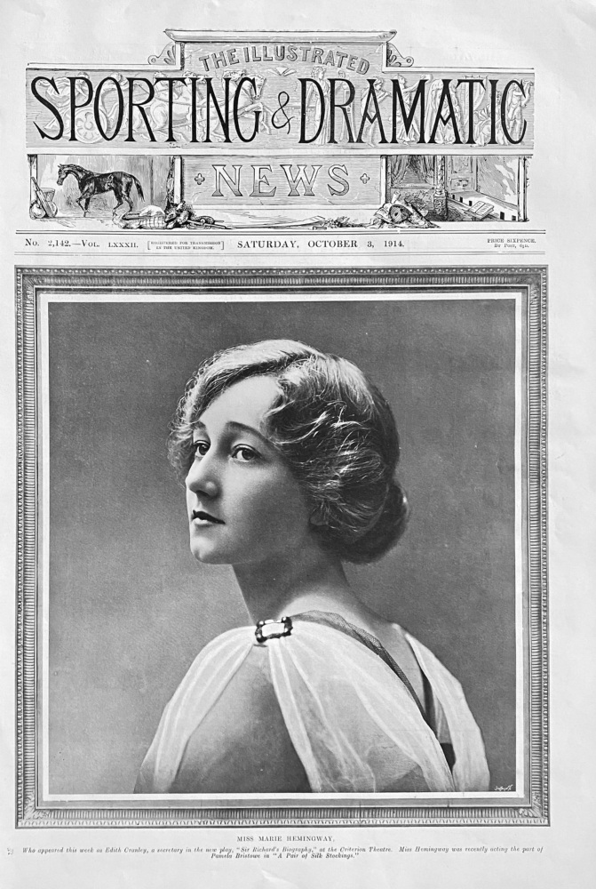 Miss Marie Hemingway.  1914.