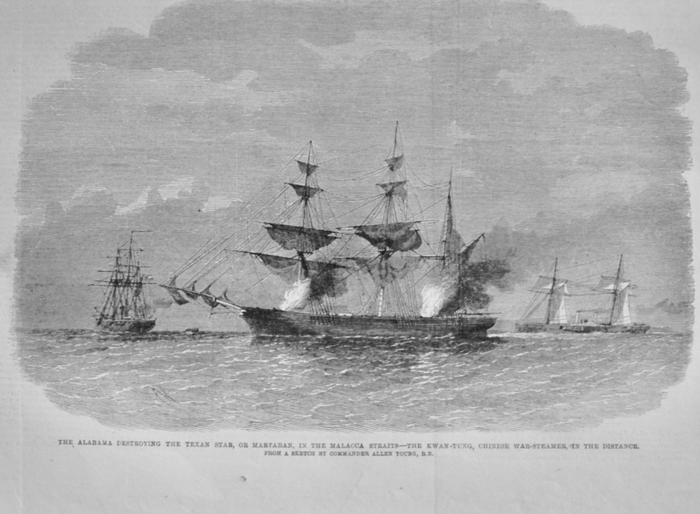 The Alabama destroying the Texan Star - 1864