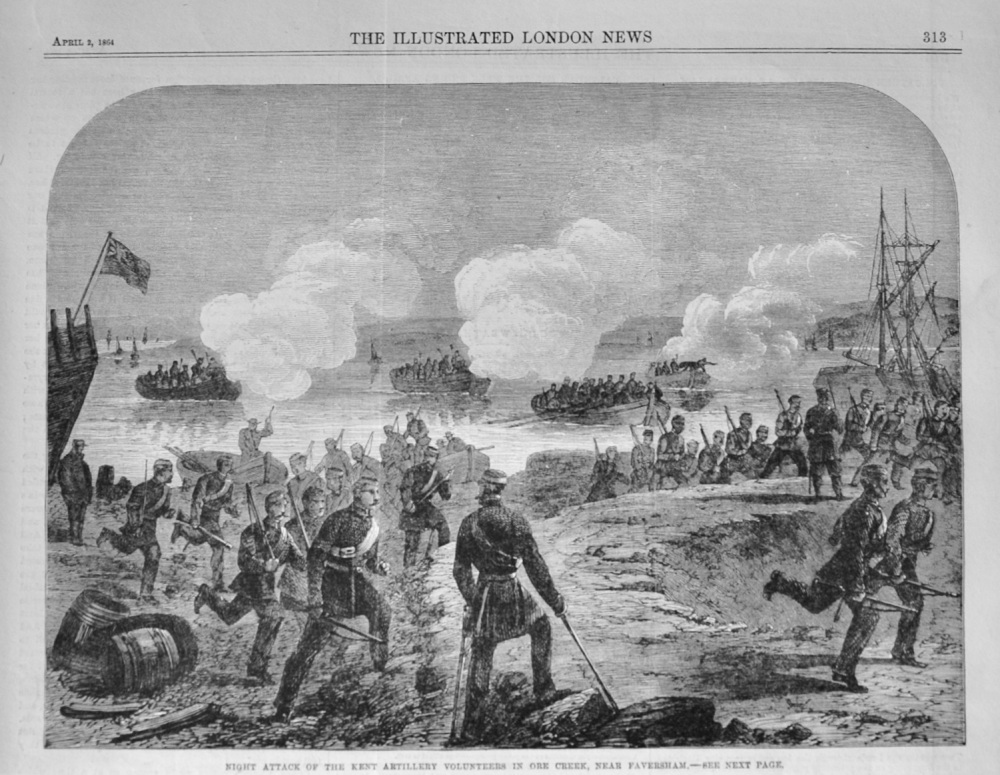 Night Attack of the Kent Artillery in Ore Creek - 1864