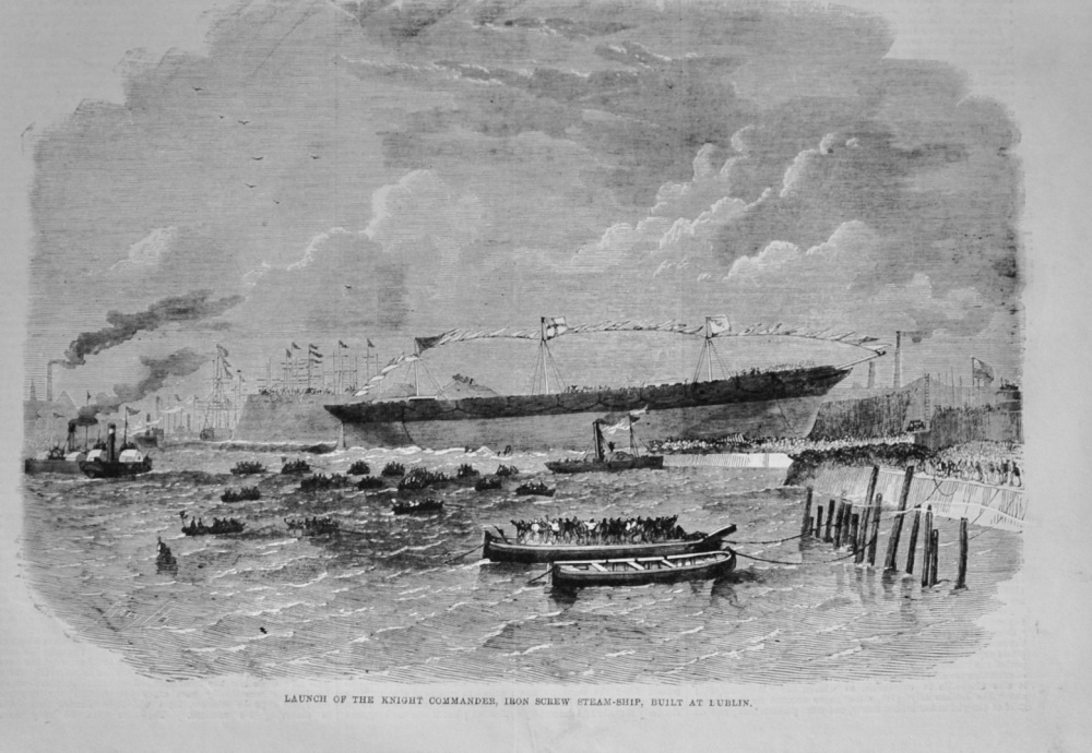 Launch of the Knight Commander, Steamship - 1864