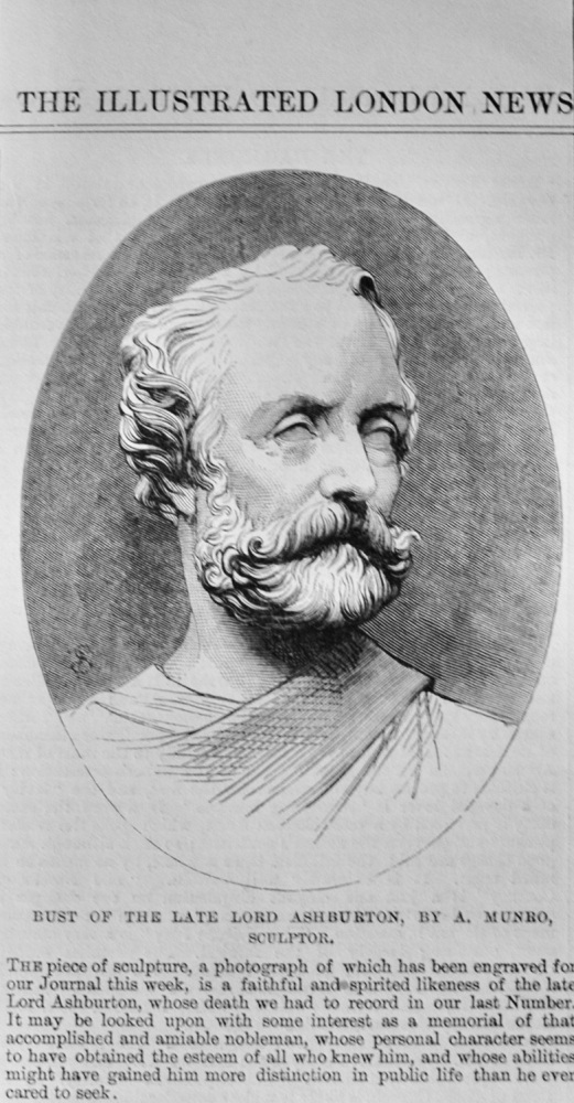 Bust of the Late Lord Ashburton - 1864