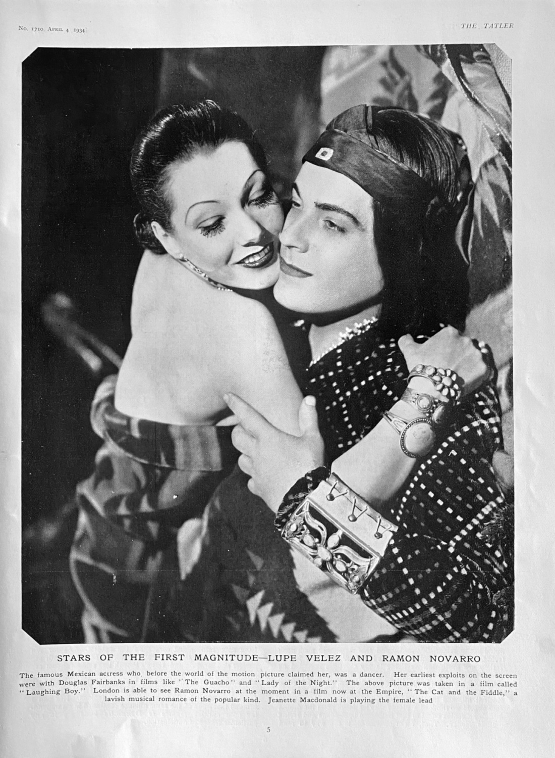 Stars of the First Magnitude- Lupe Velez and Ramon Novarro.  1934.