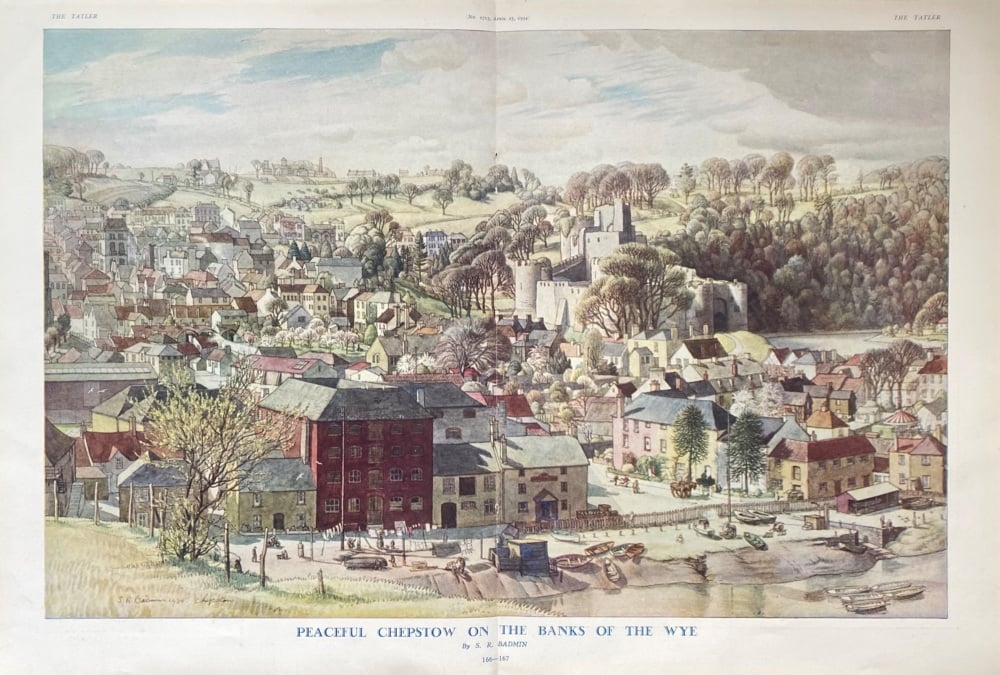 Peaceful Chepstow on the Banks of the Wye.  1934.