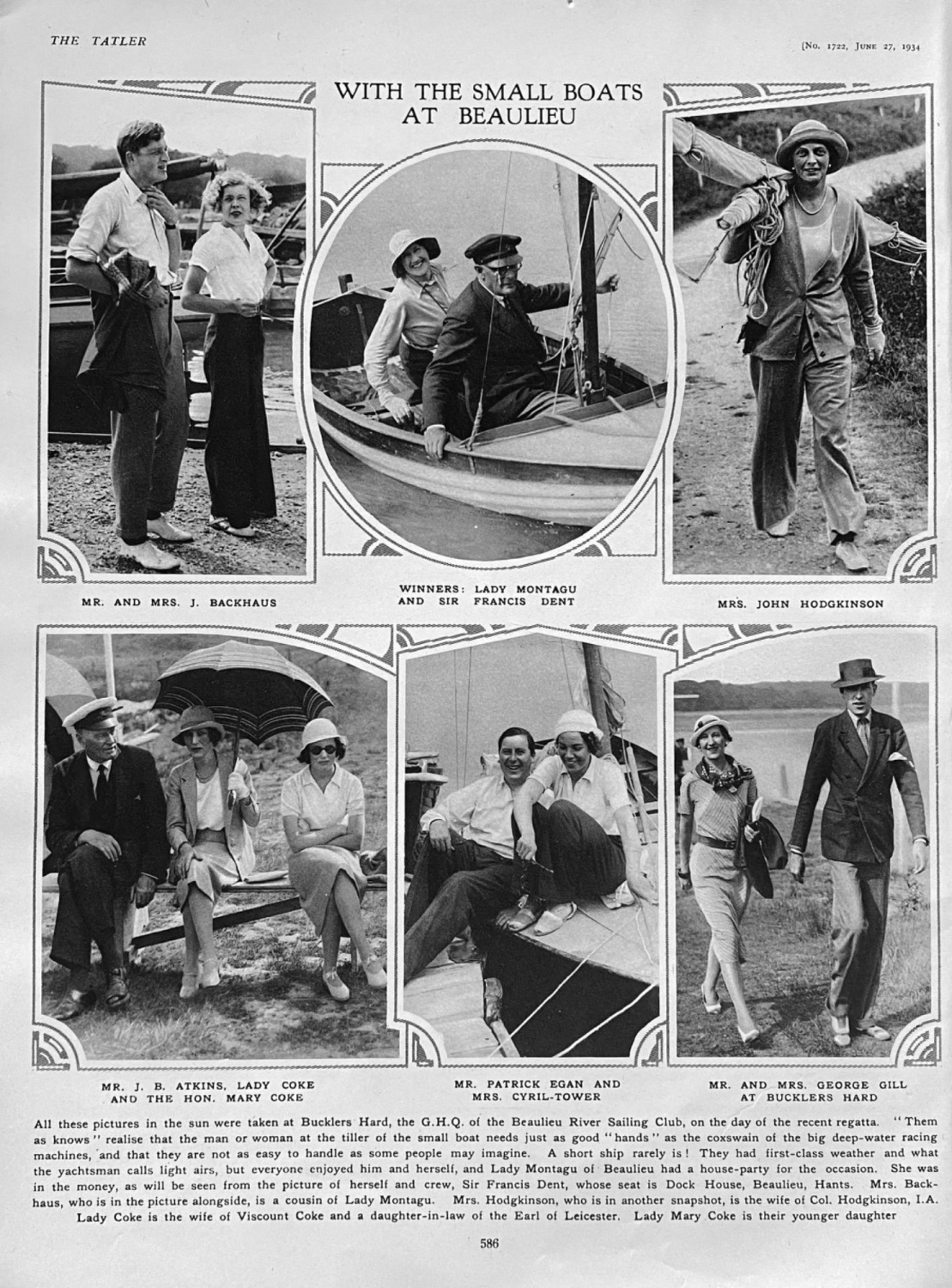 With the small Boats at Beaulieu.  1934.