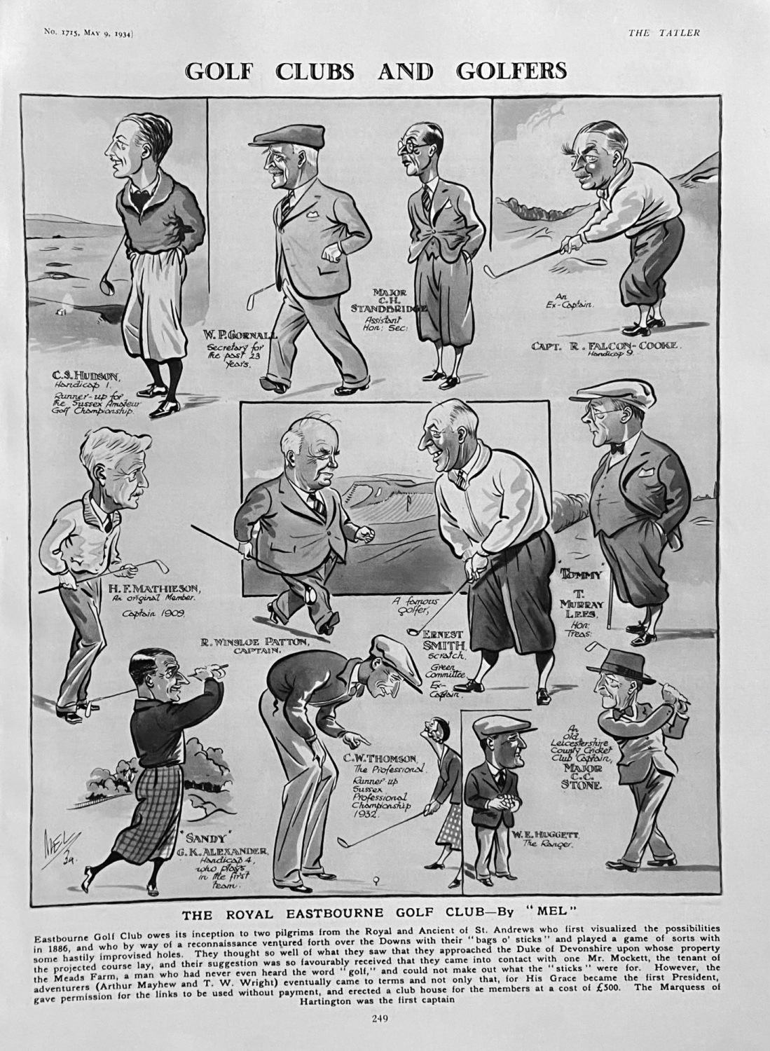 Golf Clubs and Golfers. :  The Royal Eastbourne Golf Club.  1934.