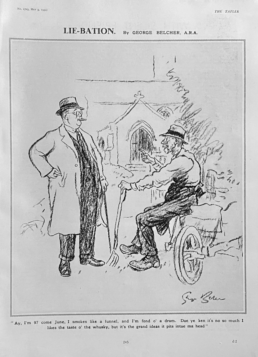 Lie-Bation.  (Drawing by George Belcher.)  1934.