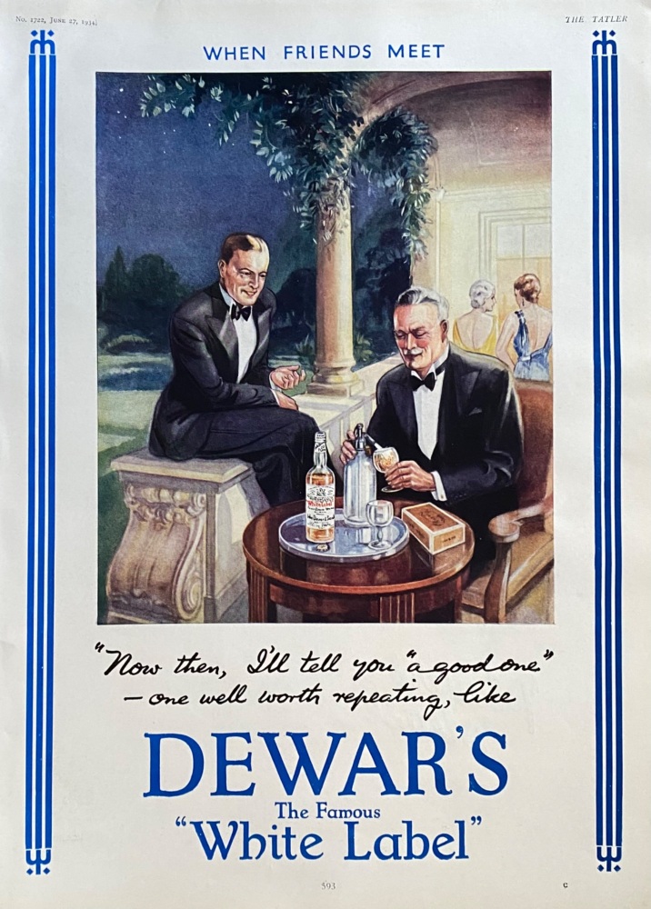 Dewar's The Famous "White Label" Whisky. 1934.