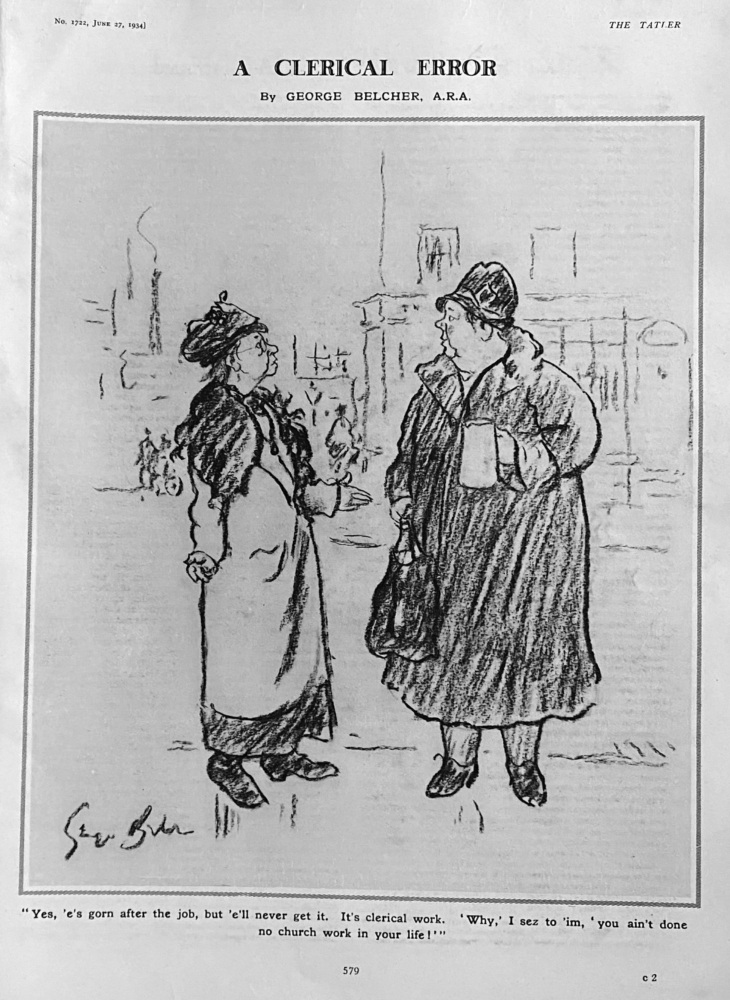A Clerical Error.  By George Belcher, A.R.A.  1934.