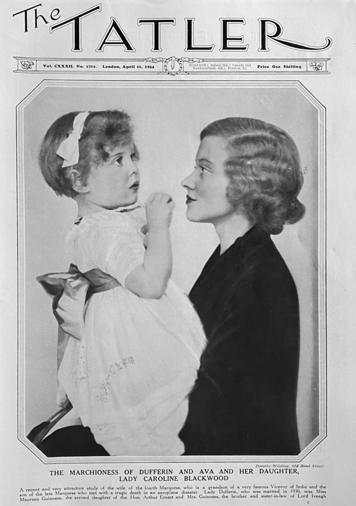 The Marchioness of Dufferin and Ava and her Daughter, Lady Caroline Blackwood.  1934.