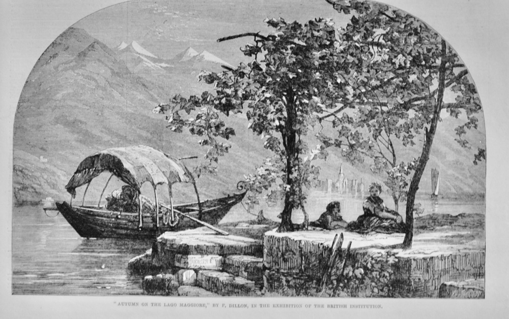 "Autumn on the Lago Maggiore" by F Dillon - 1864