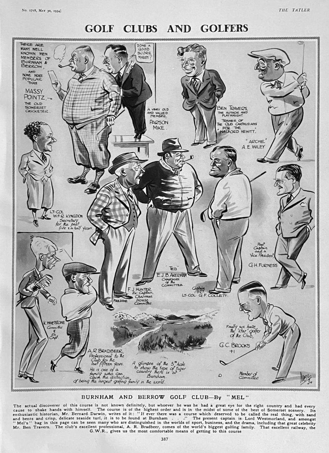 Golf Clubs and Golfers.  :  Burnham and Berrow Golf Club.  1934.