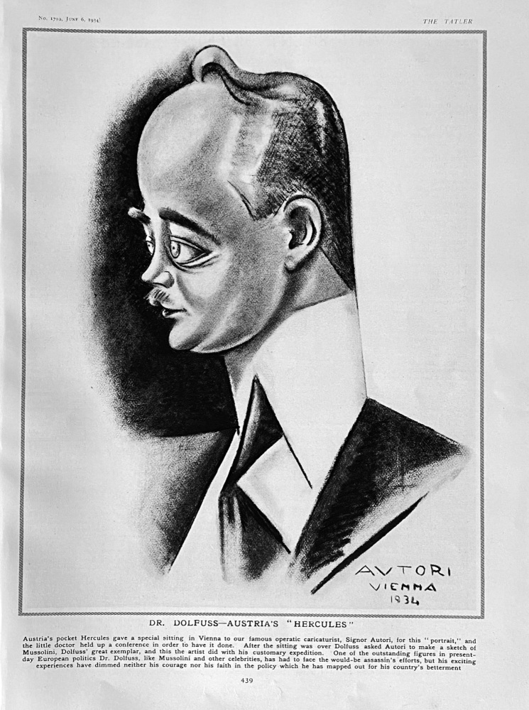 Dr.  Dolfuss - Austria's  "Hercules".  1934.