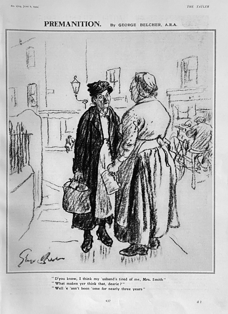 Premonition.  (Drawing by George Belcher, A.R.R.)  1934.