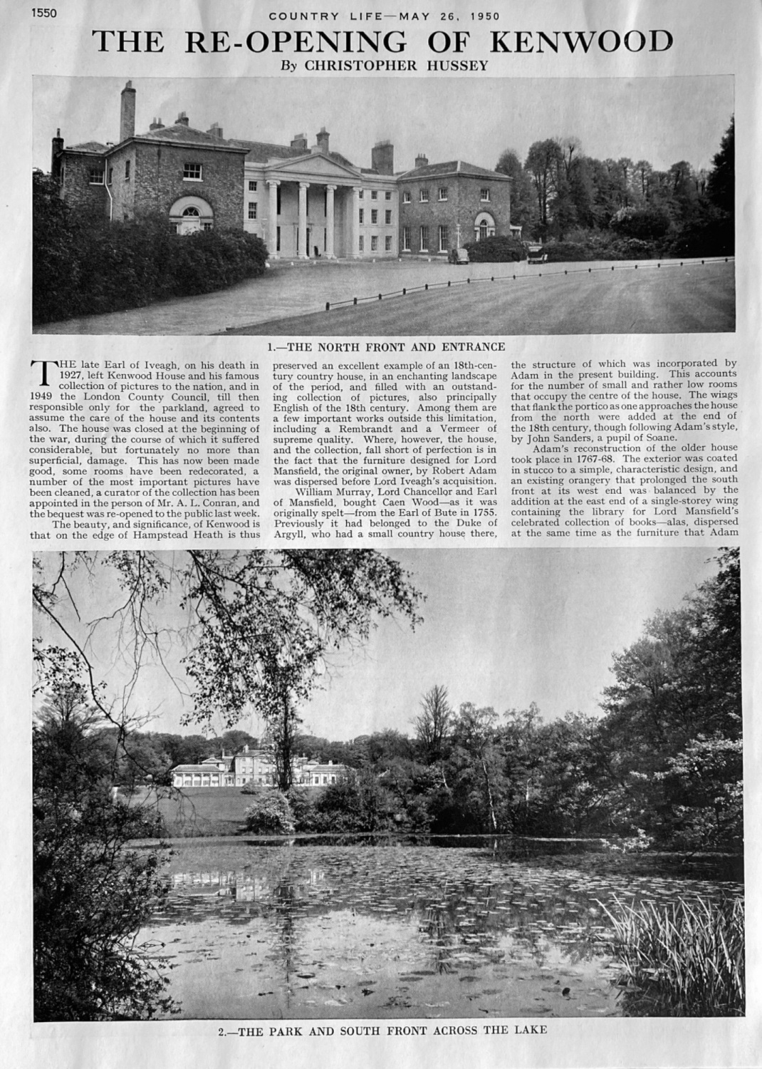 The Re-Opening of Kenwood.  1950.