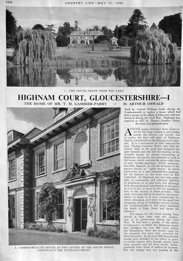 Highnam Court, Gloucestershire- I.  1950.