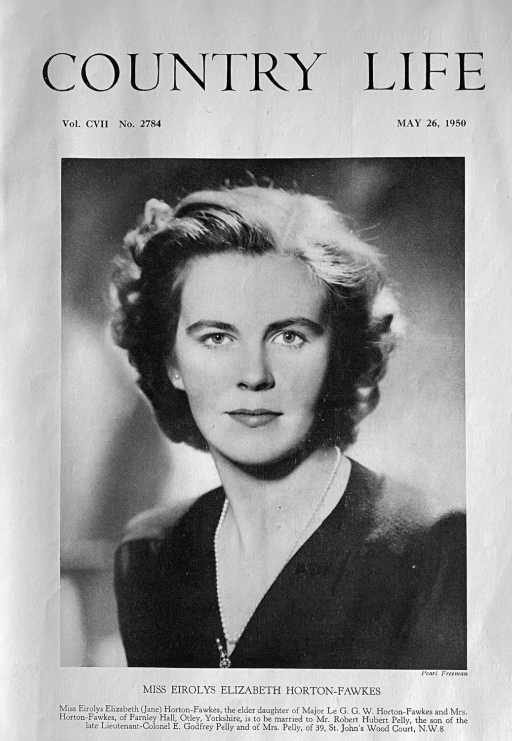 Miss Eirolys Elizabeth Horton-Fawkes.  1950.