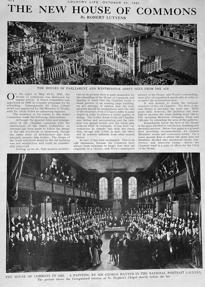 The New House of Commons.  1950.