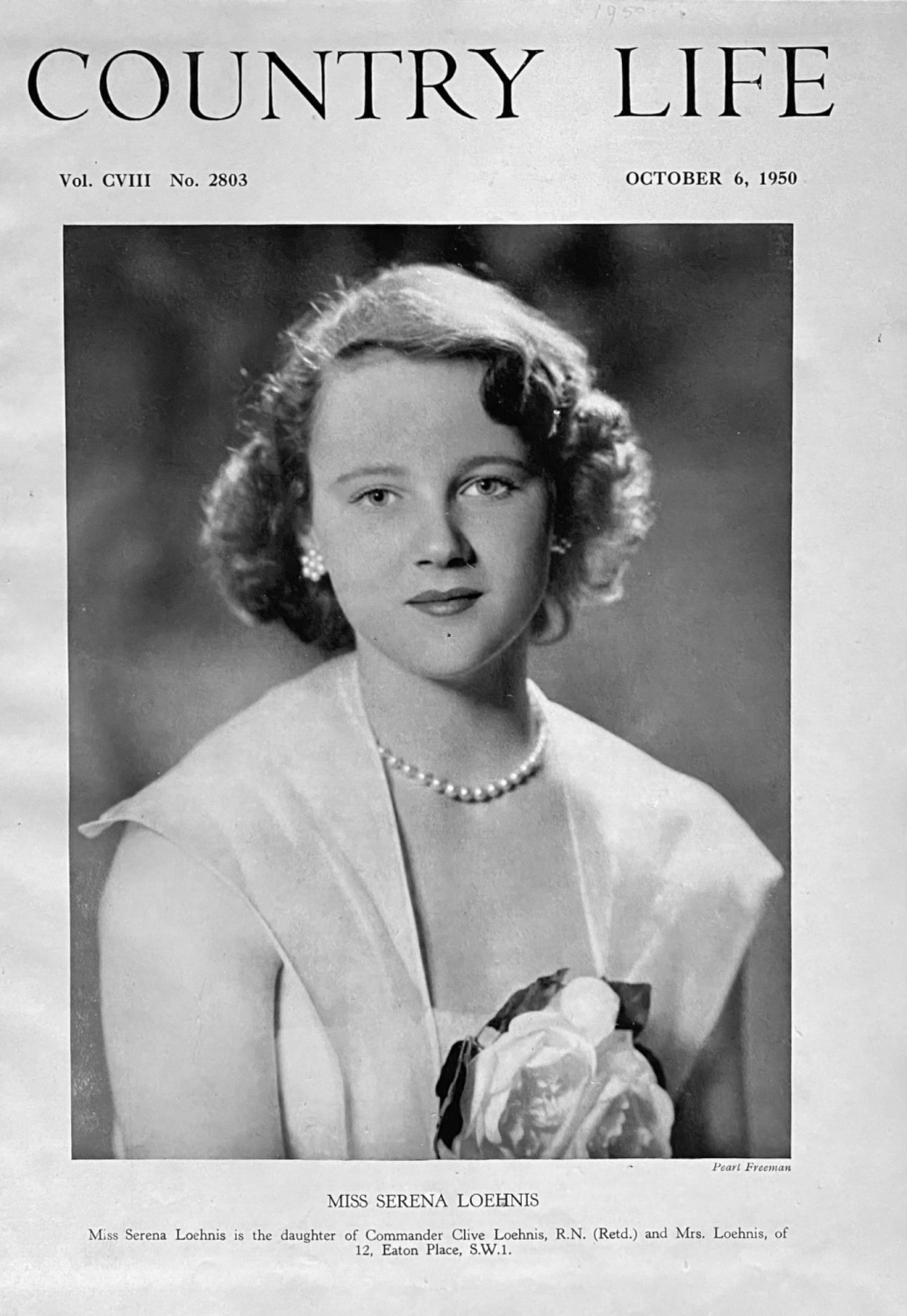 Miss Serena Loehnis..  1950.