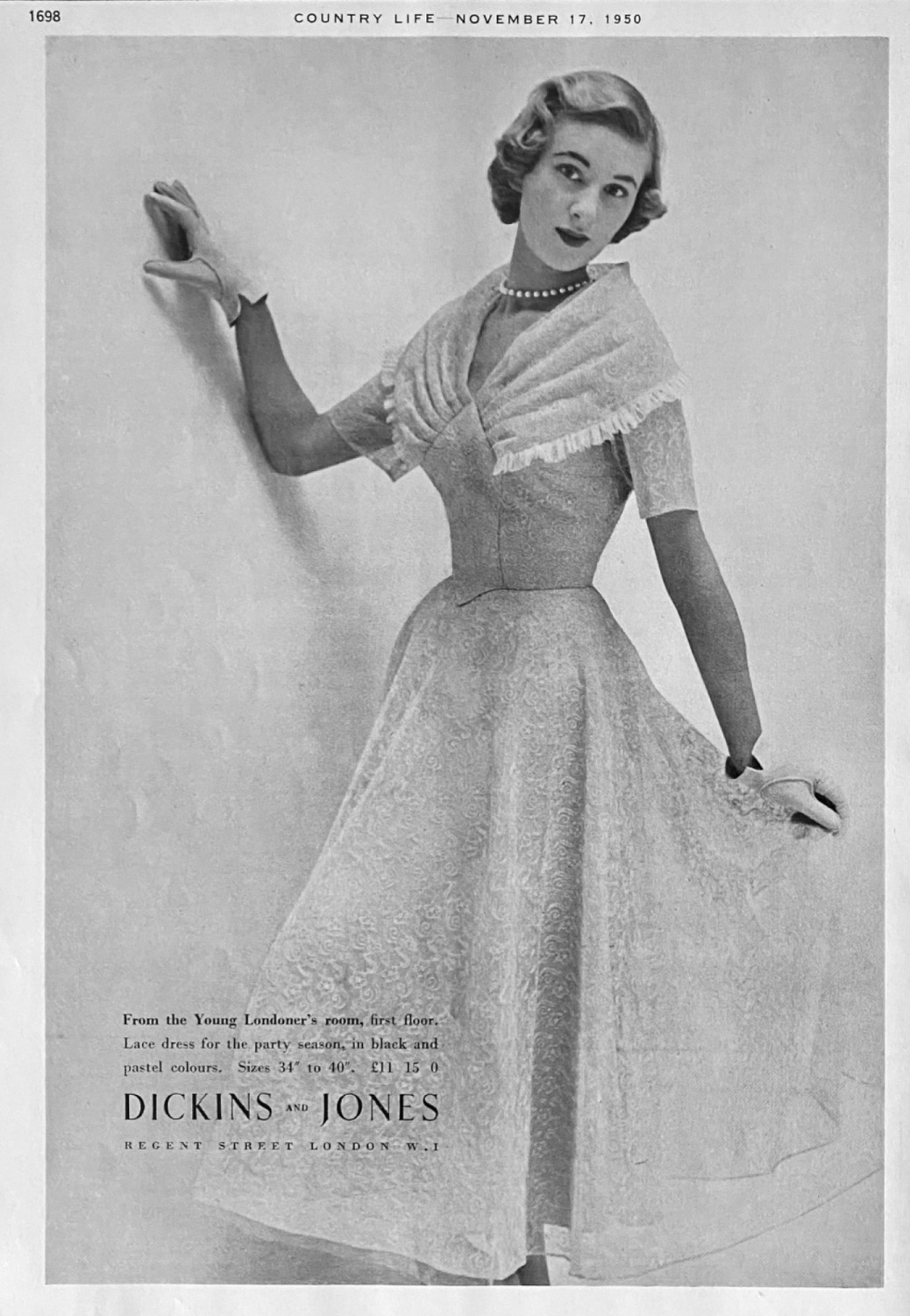 Dickins and Jones,  Regent Street, London  W, I,   1950.