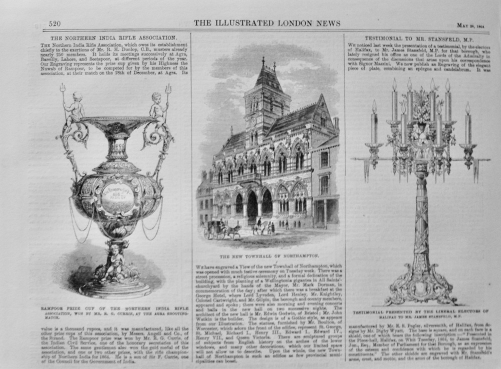 The New Town Hall of Northampton - 1864