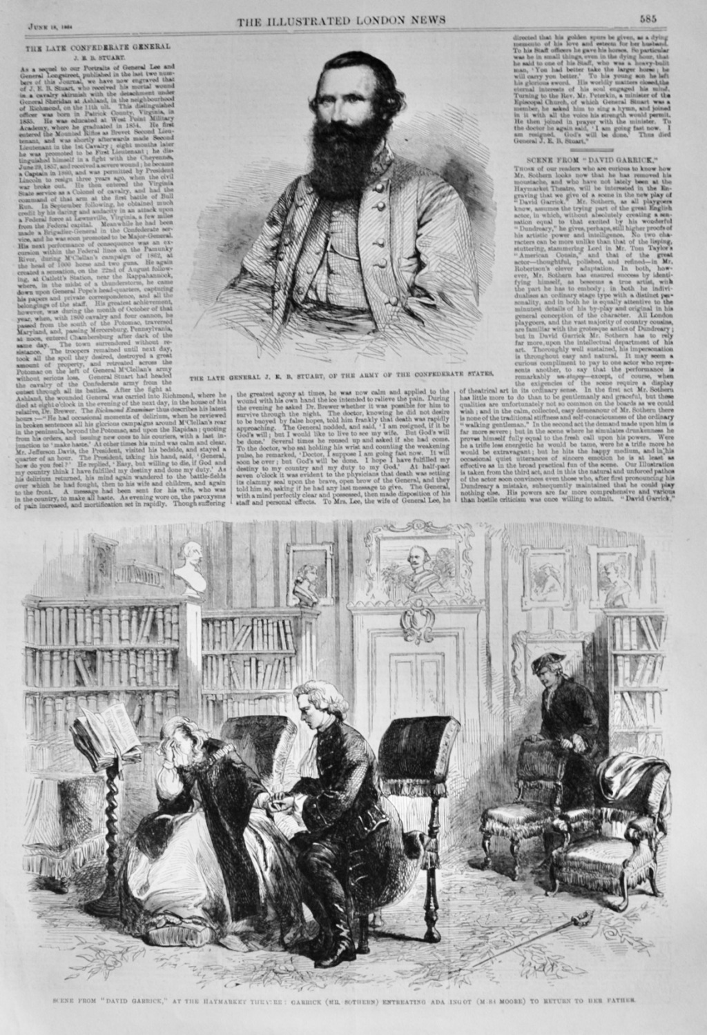 The late General J E B Stuart - 1864