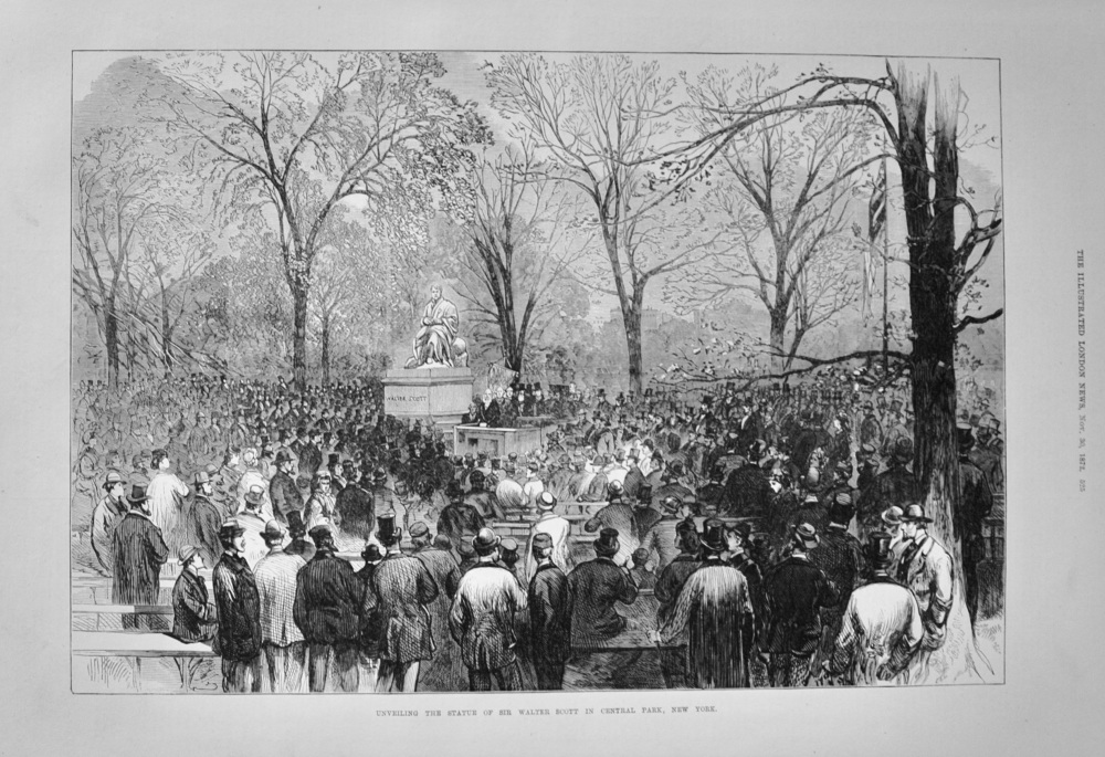 The Statue of Sir Walter Scott in Central Park - 1872