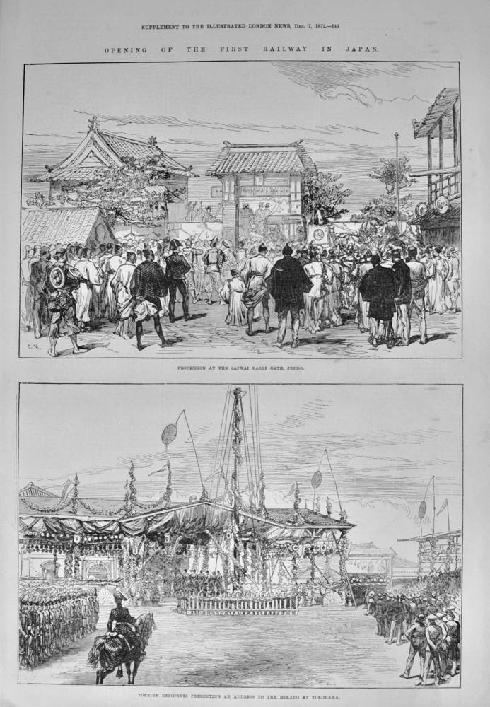 Opening of the First Railway in Japan - 1872