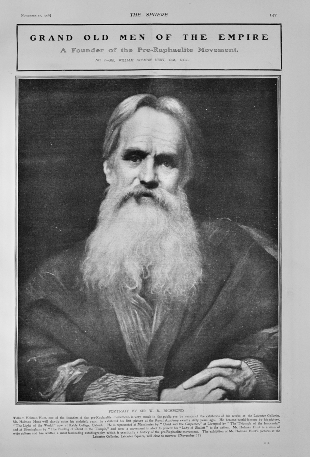 Mr William Holman Hunt, O.M., D.C.L. - 1906