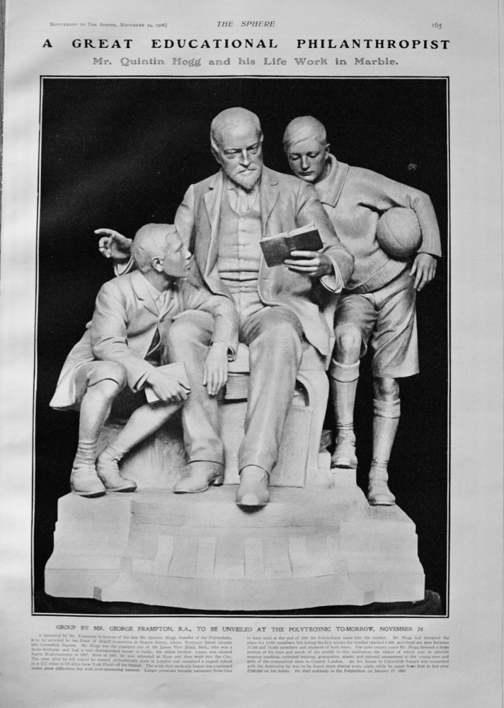 Mr Quinton Hogg and his Life Work in Marble - 1906