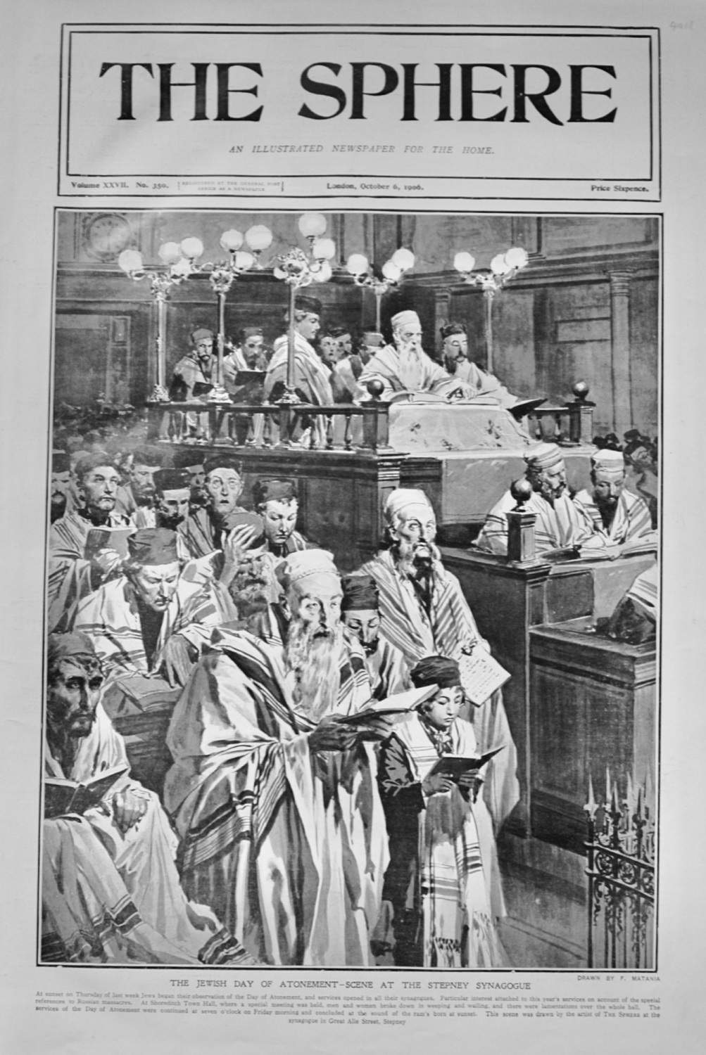 Scene at the Stepney Synagogue - 1906