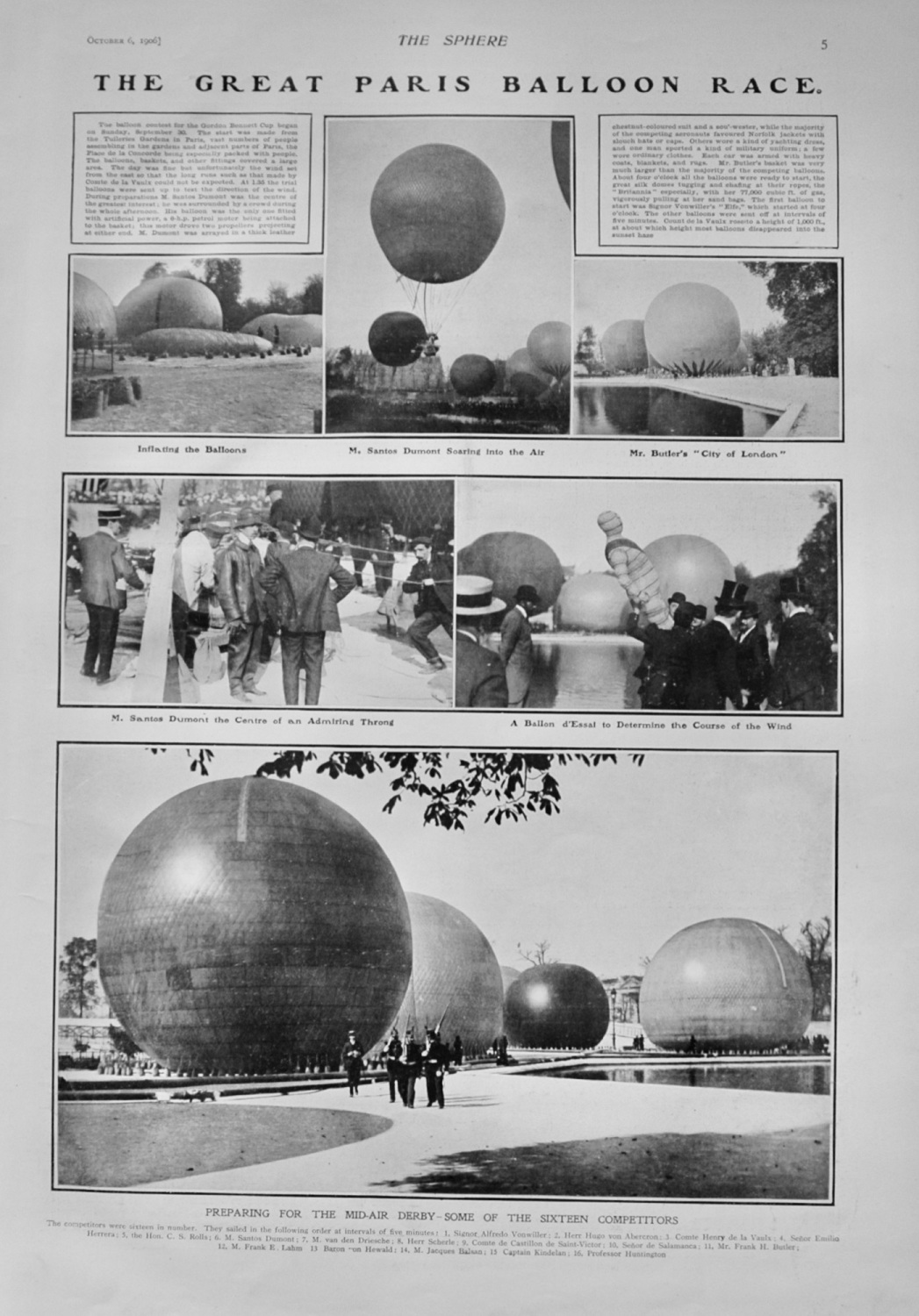 The Great Paris Balloon Race - 1906