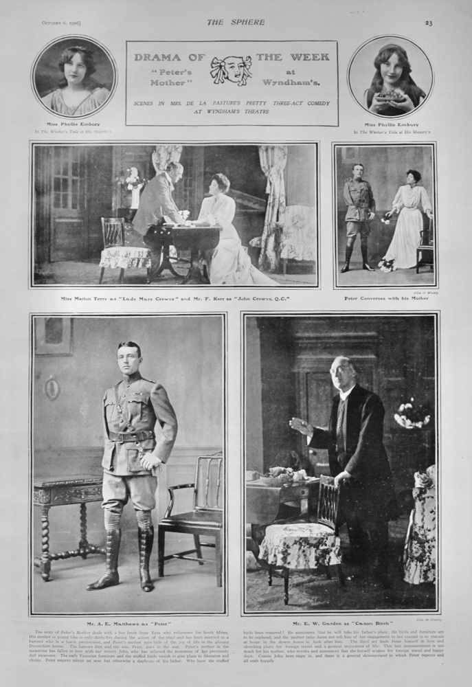 "Peter's Mother" at Wyndham's Theatre - 1906
