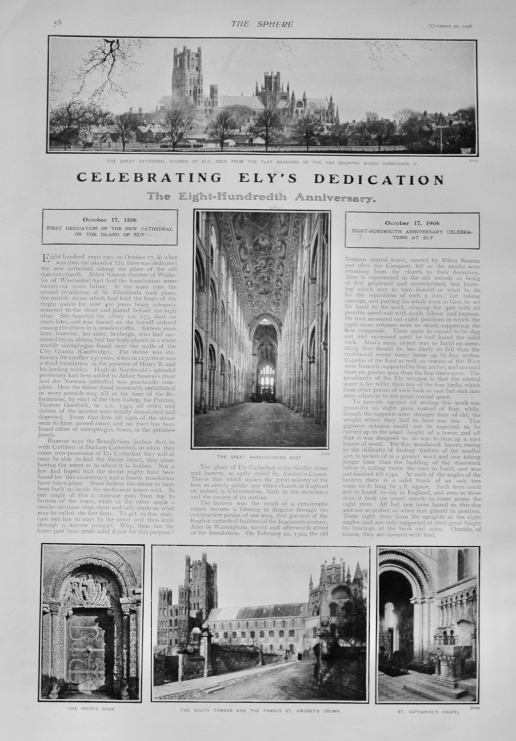 Celebrating Ely's Dedication - 800 Anniversary - 1906