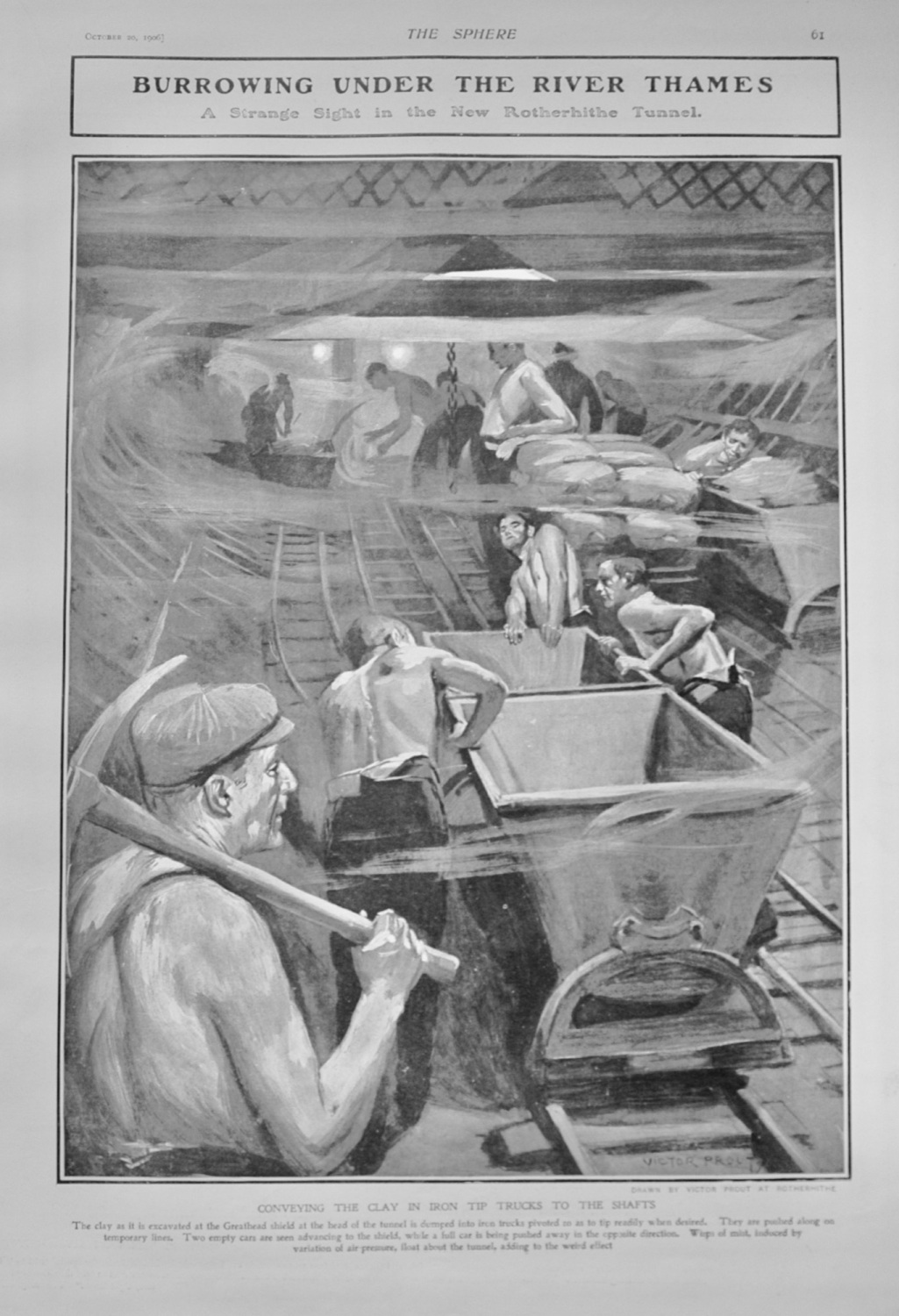 Burrowing under the River Thames - 1906