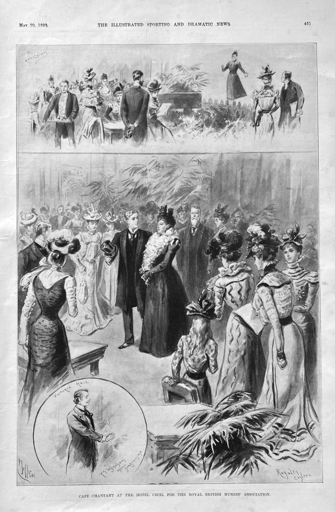 Cafe Chantant at the Hotel Cecil for the Royal British Nurses' Association.  1899.