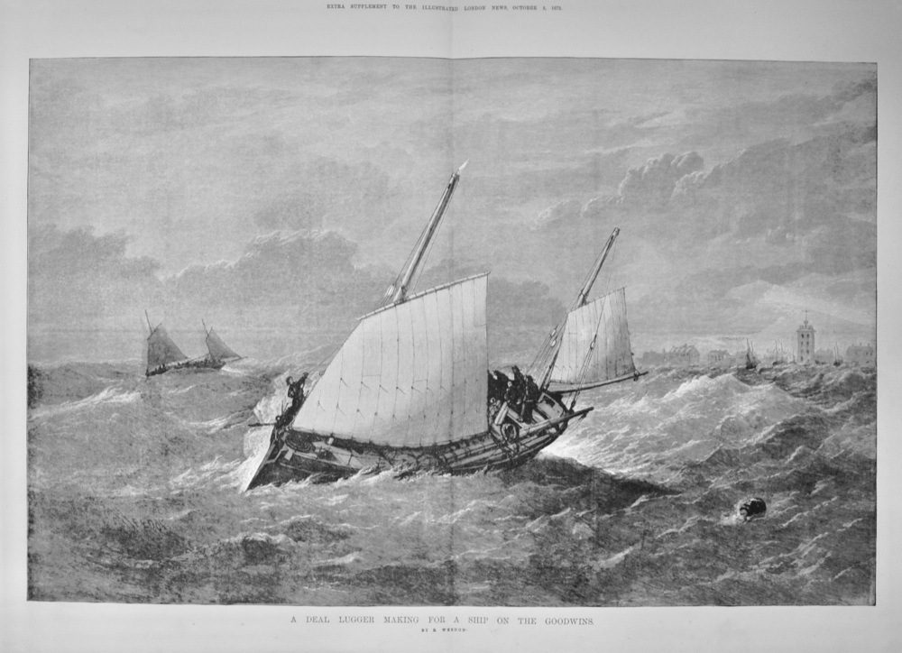 A Deal Lugger making for a Ship on the Goodwins - 1872