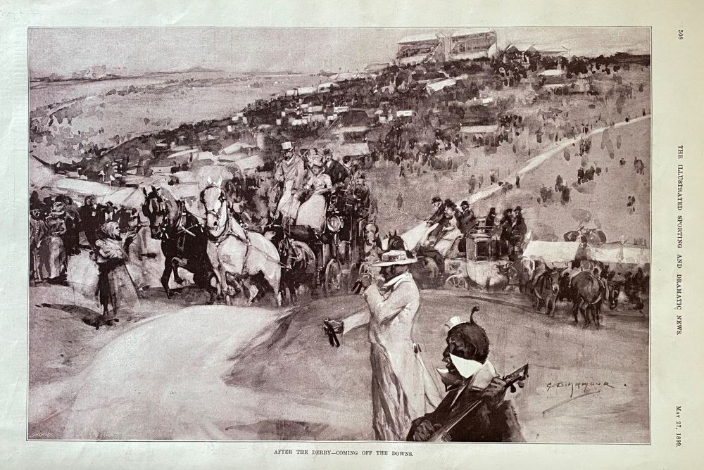 After the Derby- Coming off the Downs.  1899.