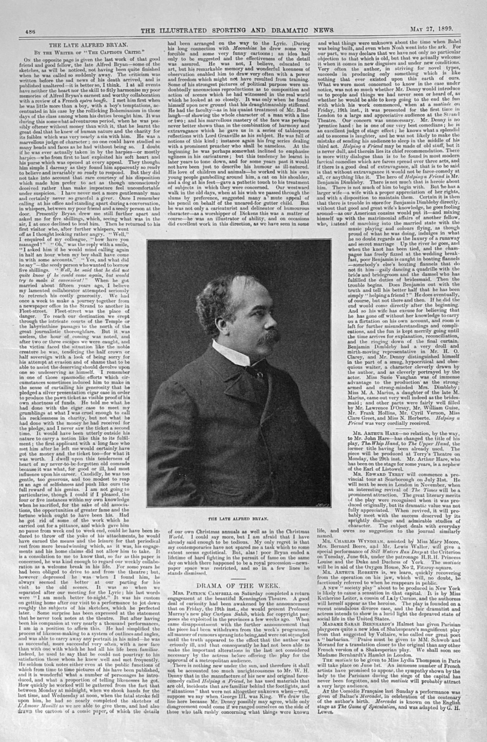 The Late Alfred Bryan.  (By the writer of 'The Captious Critic.