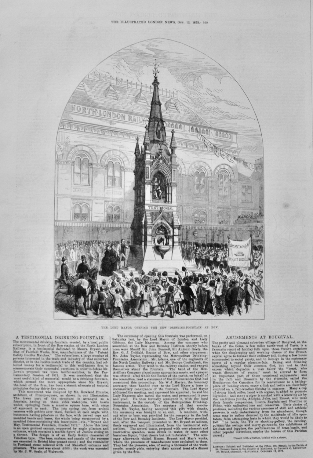 A Testimonial Drinking Fountain - 1872