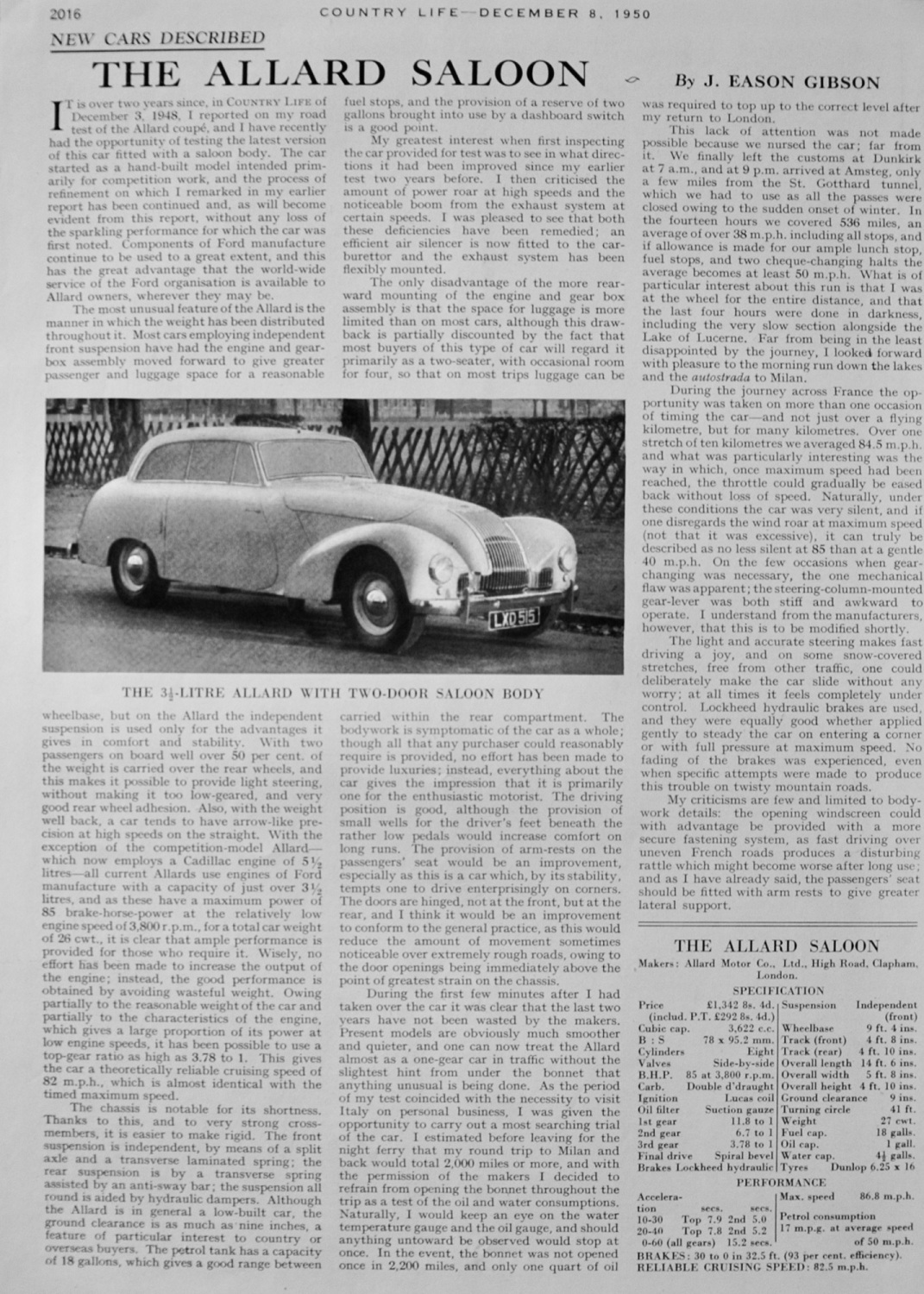 The Allard Saloon (Car)