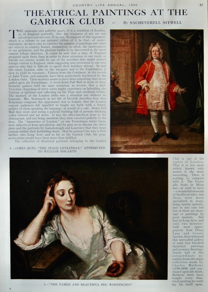 Theatrical Paintings at the Garrick Club