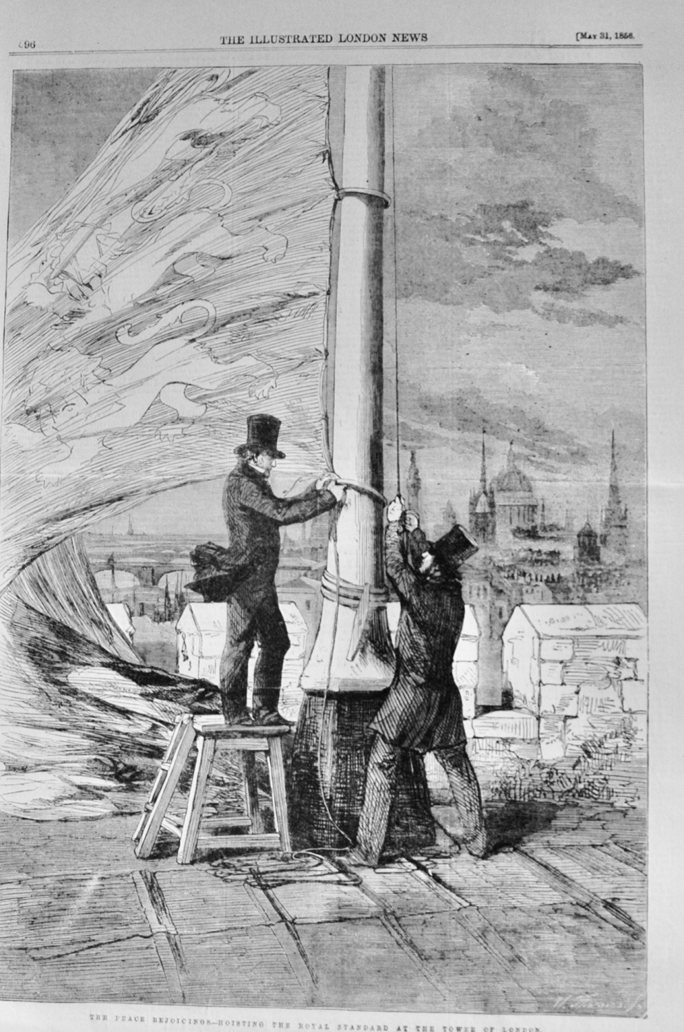 Hoisting the Royal Standard at the Tower of London