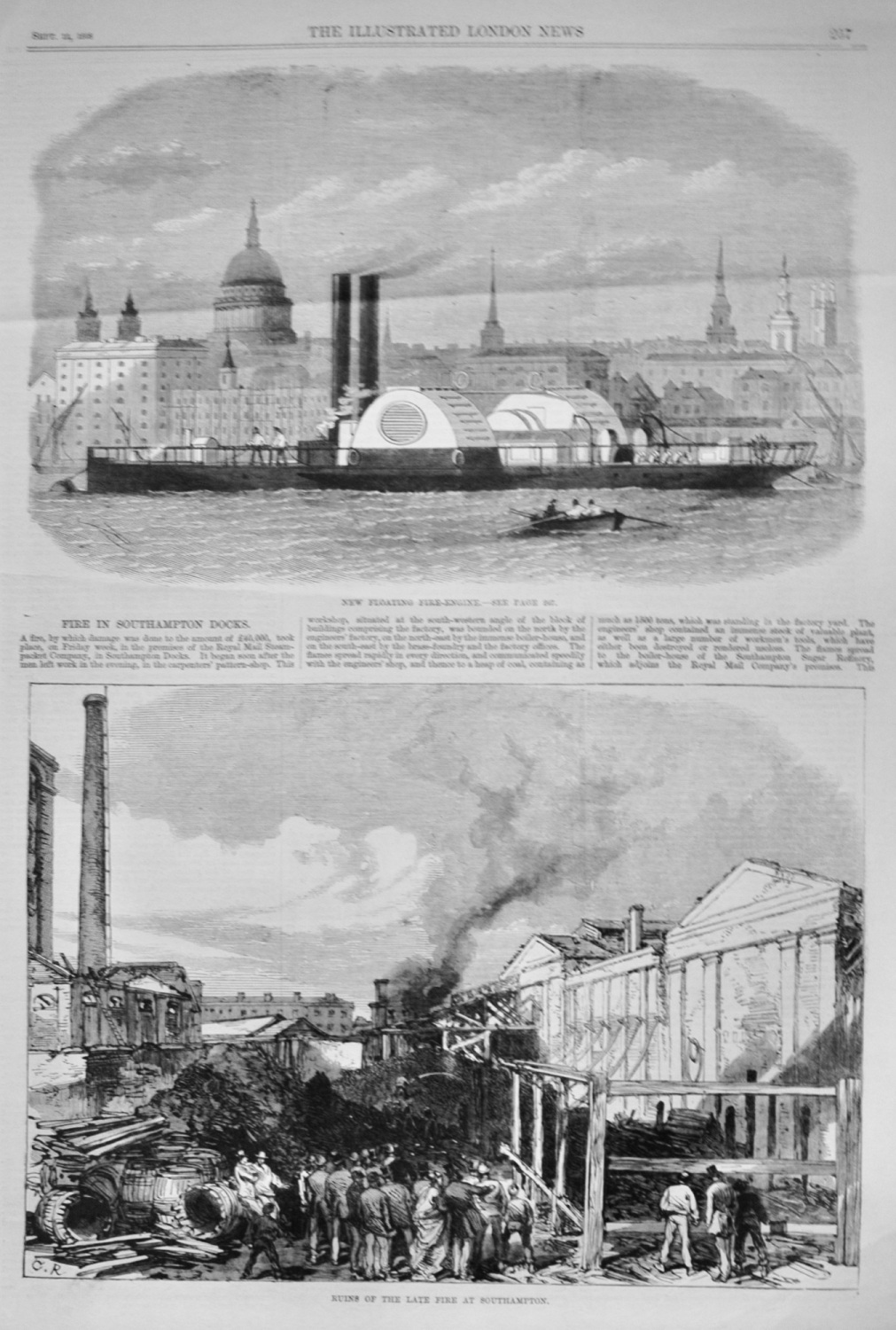 Fire in Southampton Docks