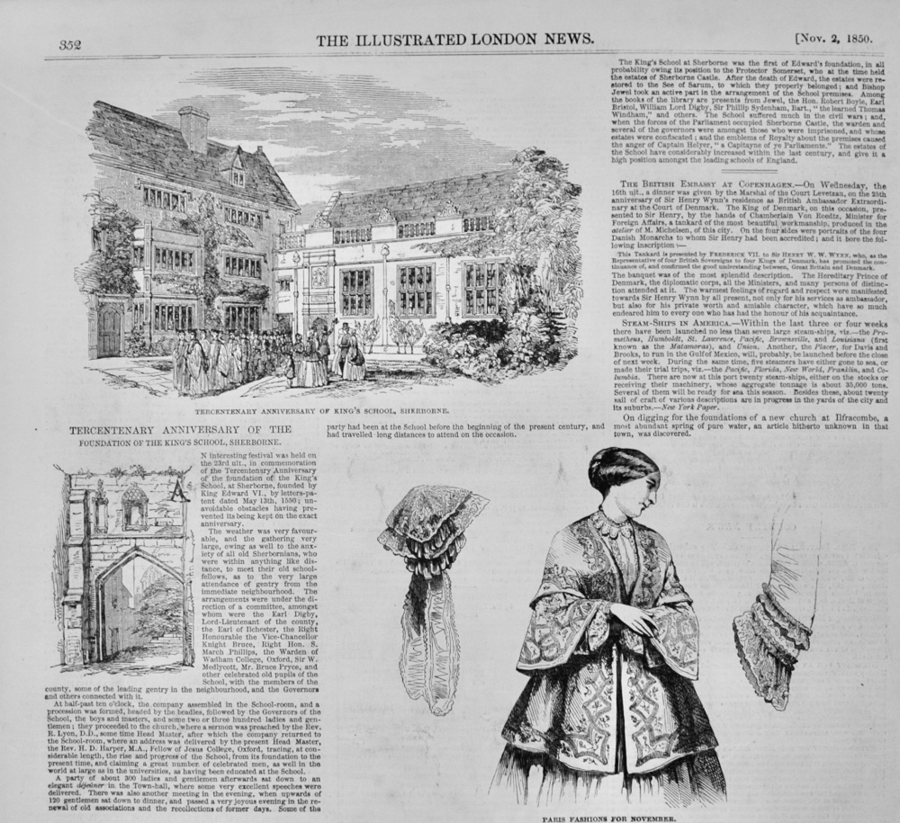 Tercentenary Anniversary of King's School, Sherborne