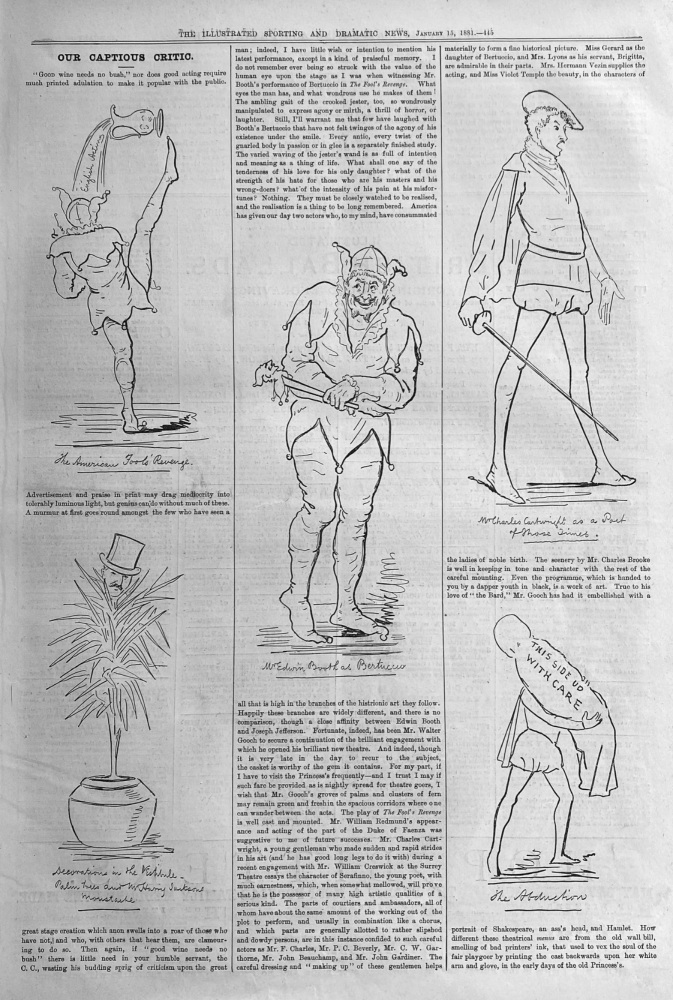 Our Captious Critic.  "The Fool's Revenge," at the Princess's.  1881.