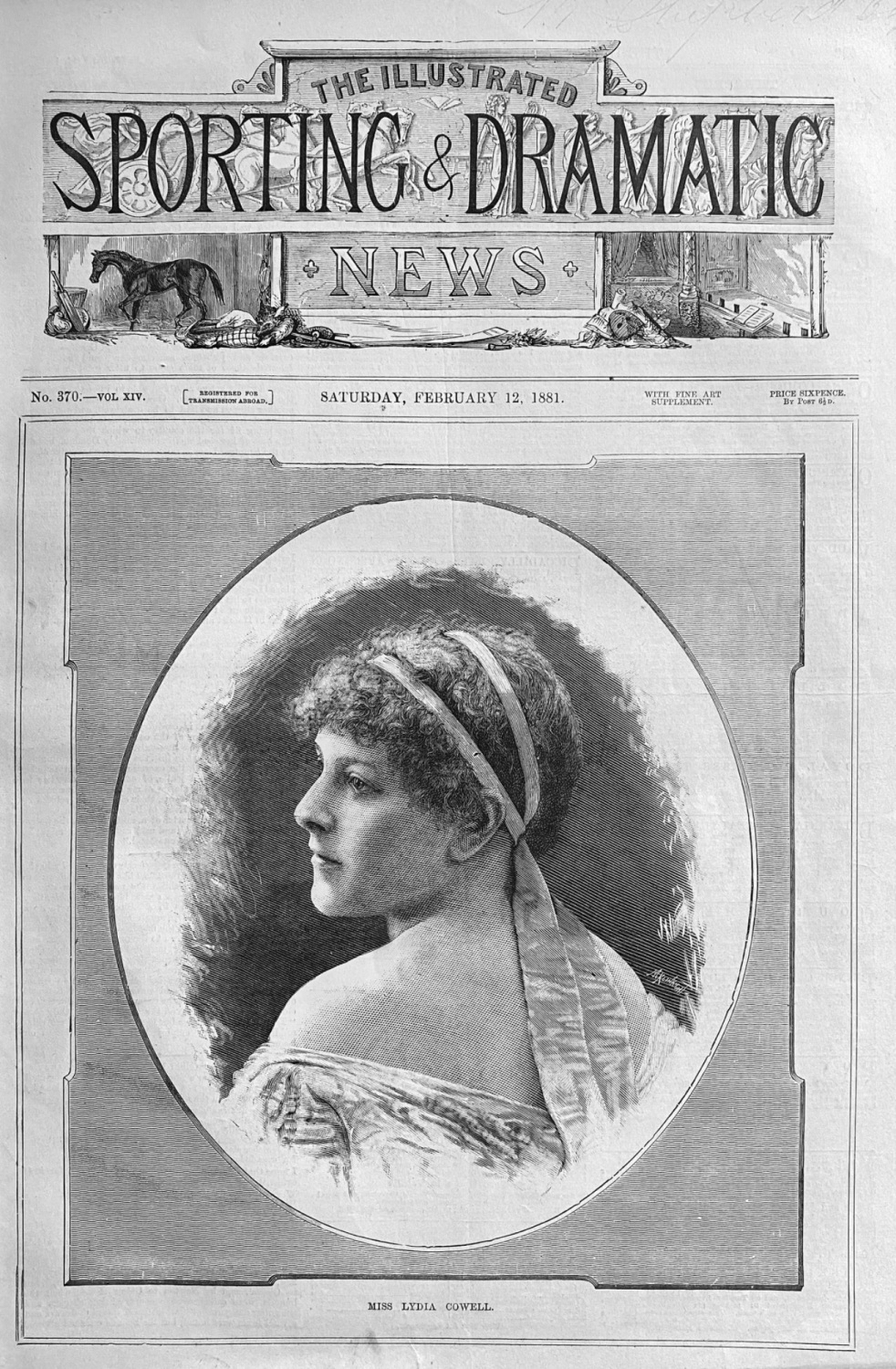 Miss Lydia Cowell.  (Actress).  1881.